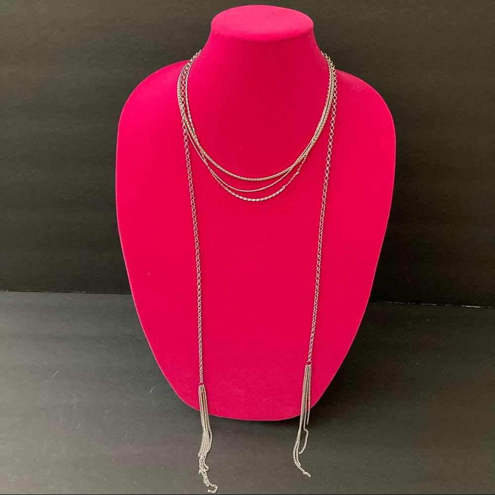 Halogen | Triple Layered Necklace | Silver Tone | Brand New - Picture 2 of 7